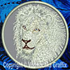 Lion HD Portrait #4 - 6" White Lion Embroidery Patch