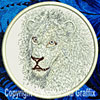 Lion HD Portrait #4 - 6" White Lion Embroidery Patch