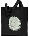 Lion HD Portrait #4 - White Lion Embroidered Tote Bag #1