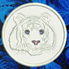 Tiger Portrait #2 - White Tiger 4" Medium Size Embroidery Patch