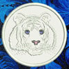 Tiger Portrait #2 - White Tiger 3" Small Embroidery Patch