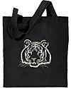 Tiger Portrait #2 - White Tiger Embroidered Tote Bag #1