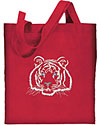 Tiger Portrait #2 - White Tiger Embroidered Tote Bag #1