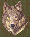 Wolf High Definition Embroidery Portrait #1 on Canvas 9X12