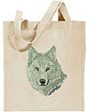 Wolf HD Portrait #2 Embroidered Tote Bag #1
