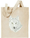 Wolf HD Portrait #3 Embroidered Tote Bag #1