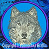 Wolf HD Portrait #4 - 6" Large Embroidery Patch