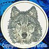 Wolf HD Portrait #4 - 4" Medium Size Embroidery Patch