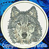 Wolf HD Portrait #4 - 8" Extra Large Embroidery Patch