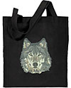 Wolf HD Portrait #4 Embroidered Tote Bag #1