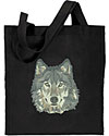 Wolf HD Portrait #4 Embroidered Tote Bag #1 - Click Image to Close