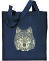 Wolf HD Portrait #4 Embroidered Tote Bag #1