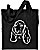 Basset Hound Portrait Embroidered Tote Bag #1 - Black