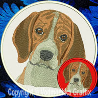 Beagle Portrait Embroidery Patch - Click for More Information