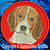Beagle Embroidery Patch - Red