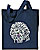 Bichon Frise Portrait Embroidered Tote Bag #1 - Navy