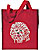 Bichon Frise Portrait Embroidered Tote Bag #1 - Red