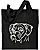 Boxer Portrait Embroidered Tote Bag #1 - Black