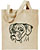 Boxer Portrait Embroidered Tote Bag #1 - Natural
