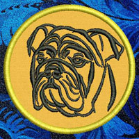 Bulldog Portrait Embroidery Patch - Click for More Information
