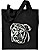 Bulldog Portrait Embroidered Tote Bag #1 - Black