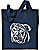 Bulldog Portrait Embroidered Tote Bag #1 - Navy