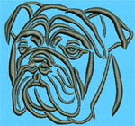 Bulldog Portrait - Vodmochka Embroidery Design Picture - Click to Enlarge