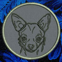 Chihuahua Portrait Embroidery Patch - Click for More Information