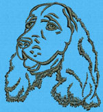 Cocker Spaniel Portrait - Vodmochka Embroidery Design Picture - Click to Enlarge