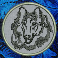 Collie Portrait Embroidery Patch - Click for More Information