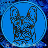French Bulldog Portrait Embroidery Patch - Click for More Information