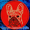 Black Mask Colored French Bulldog Portrait #1B Embroidered Patch for French Bulldog Lovers - Click to Enlarge