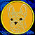 Cream Colored French Bulldog Portrait #1C Embroidery Patch - Gold