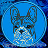 White Brindle Colored French Bulldog Portrait #1D Embroidered Patch for French Bulldog Lovers - Click to Enlarge