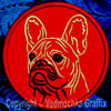 Black Mask Colored French Bulldog Portrait #2B Embroidered Patch for French Bulldog Lovers - Click to Enlarge