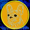 Cream Colored French Bulldog Portrait #2C Embroidered Patch for French Bulldog Lovers - Click to Enlarge