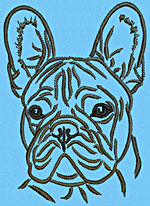 French Bulldog Portrait #1A - Vodmochka Embroidery Design Picture - Click to Enlarge