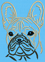 French Bulldog Portrait #1B - Vodmochka Embroidery Design Picture - Click to Enlarge