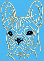 French Bulldog Portrait #1C - Vodmochka Embroidery Design Picture - Click to Enlarge