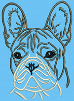 French Bulldog Portrait #1D - Vodmochka Embroidery Design Picture - Click to Enlarge