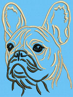 French Bulldog Portrait #2A - Vodmochka Embroidery Design Picture - Click to Enlarge