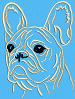 French Bulldog Portrait #2A - Vodmochka Embroidery Design Picture - Click to Enlarge