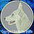 White German Shepherd HD Profile Embroidery Patch - Grey