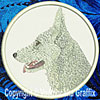 White German Shepherd Embroidered Patch for German Shepherd Lovers - Click to enlarge