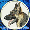 Black and Tan German Shepherd Embroidered Patch for German Shepherd Lovers - Click to enlarge