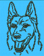 German Shepherd Portrait #2 - Vodmochka Embroidery Design Picture - Click to Enlarge