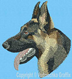 German Shepherd Profile #5 - Vodmochka Embroidery Design Picture - Click to Enlarge