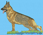 Sable German Shepherd Standing HD#2- Vodmochka Embroidery Design Picture - Click to Enlarge