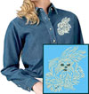 Maltese Agility #1 Embroidered Ladies Denim Shirt for Maltese Lovers - Click to Enlarge