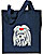 Maltese Portrait Embroidered Tote Bag #1 - Navy